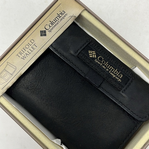 COLUMBIA TRIFOLD WALLET BLACK LEATHER WITH TIN BOX - Picture 11 of 11